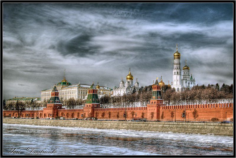 моква река кремль столица хдр moscow river hdr kremlin Пасмурное утро...photo preview