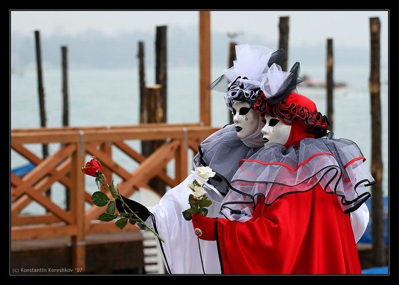 Италия, Венеция, Карнавал, Маски, Italy, Venice, Venezia, Mask, carnival, carnevale Белое и красное (Венецианский карнавал)photo preview