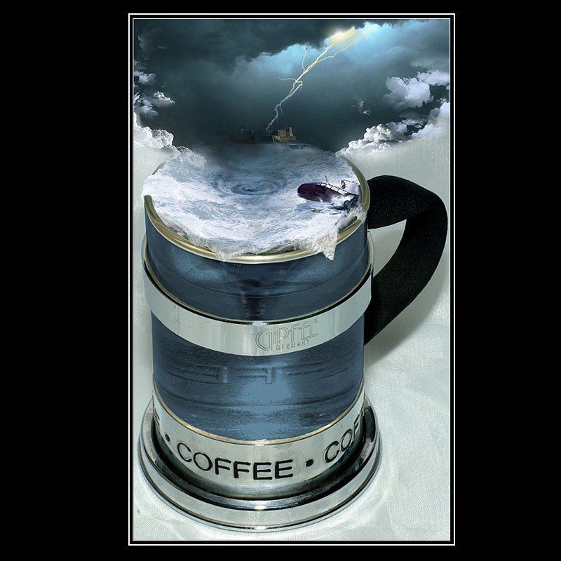 море, стакан, коллаж Буря в стаканеphoto preview