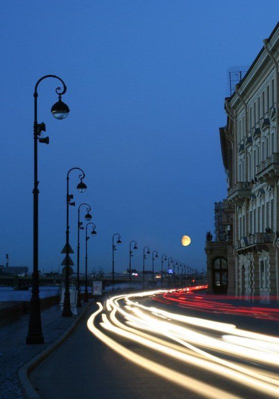 питер, город, огни, фонарь, дорога Огни вечернего Питераphoto preview