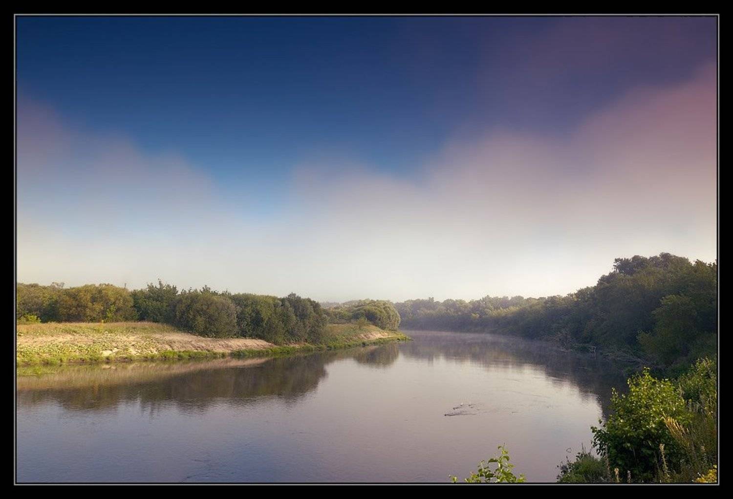 утро, река, сура, туман, вода,, Капустин Николай