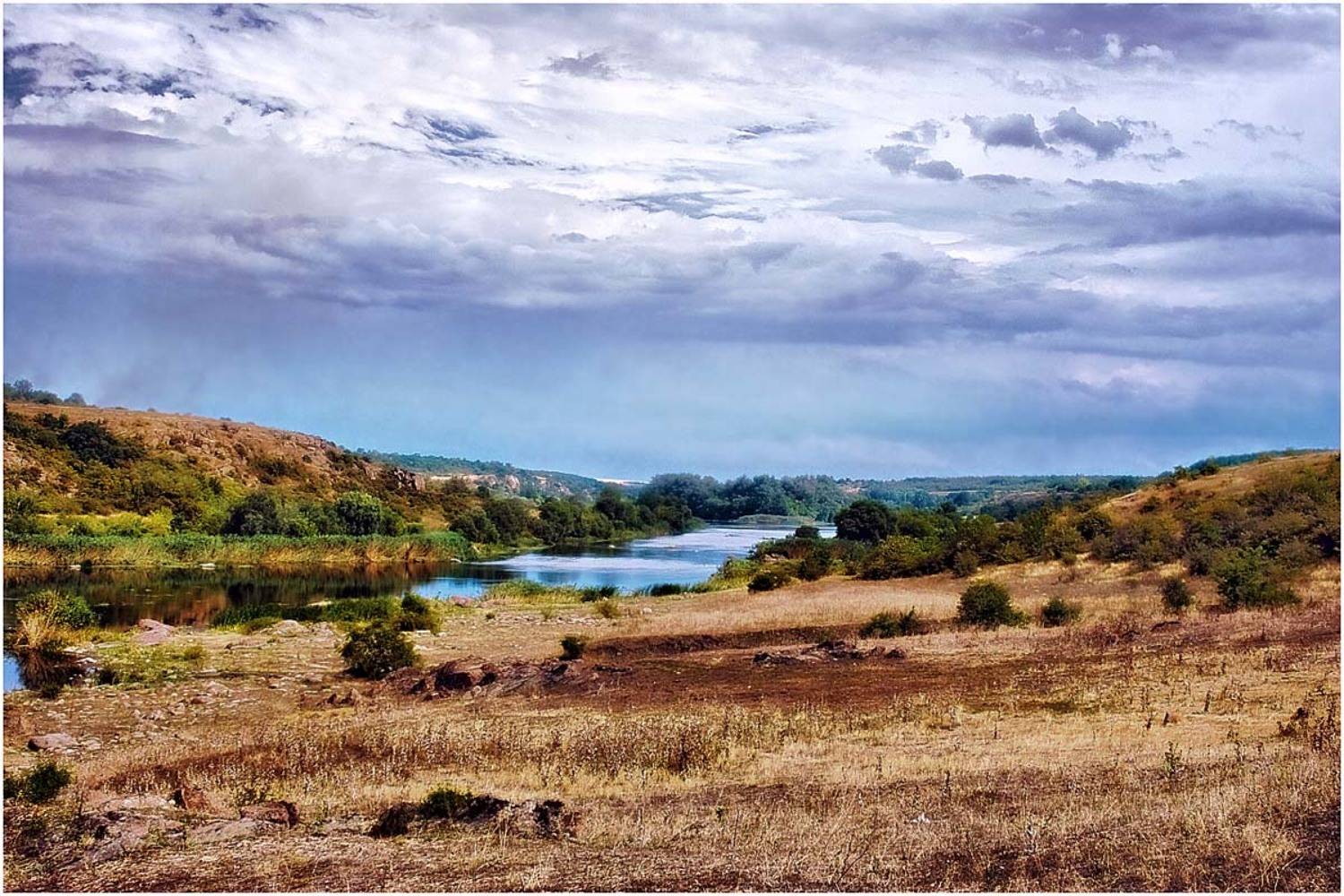 пейзаж, природа, река, скалы, Александр Батурский