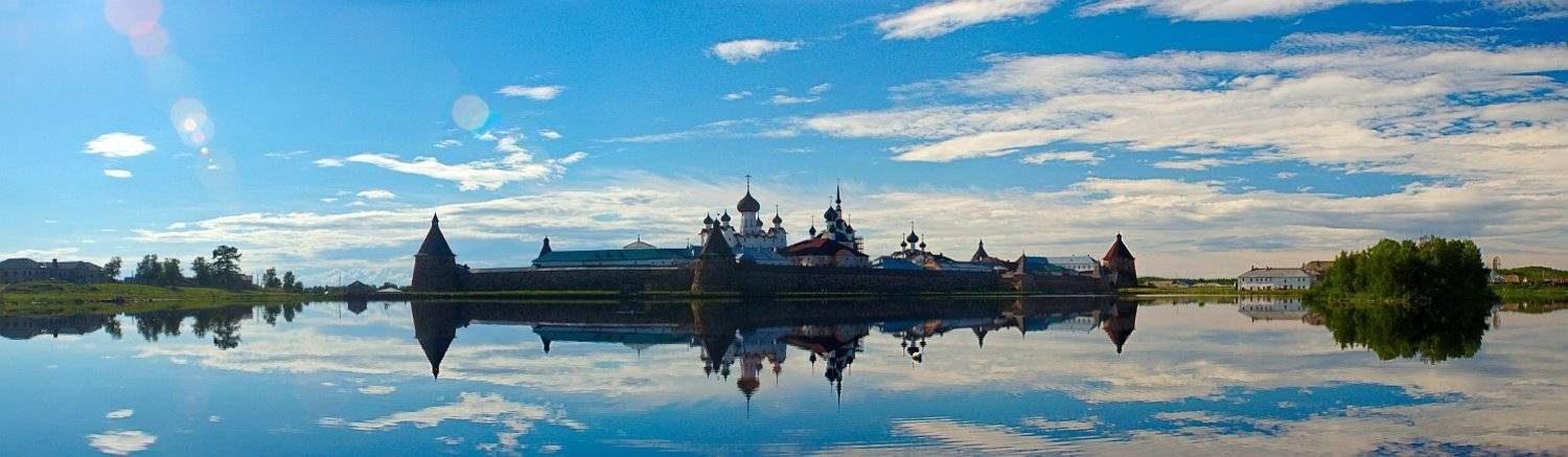 соловецкий архипелаг, о.соловецкий, озеро святое, монастырь, небо, отражение, Kaiser Sozo