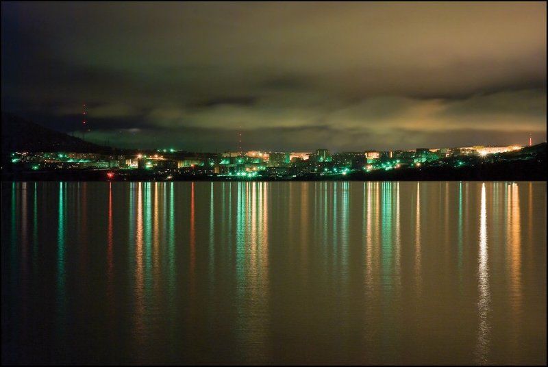 магадан, нагаева, ночь Огни Нагаевской бухты фото превью