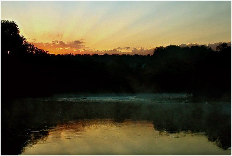 пейзаж, природа, река, восход Покойphoto preview