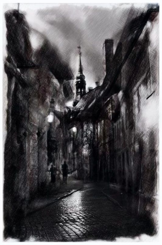 tallinn, old, city, vintage, photo,  art, estonia, dark, architecture, night Vana Tallinnphoto preview