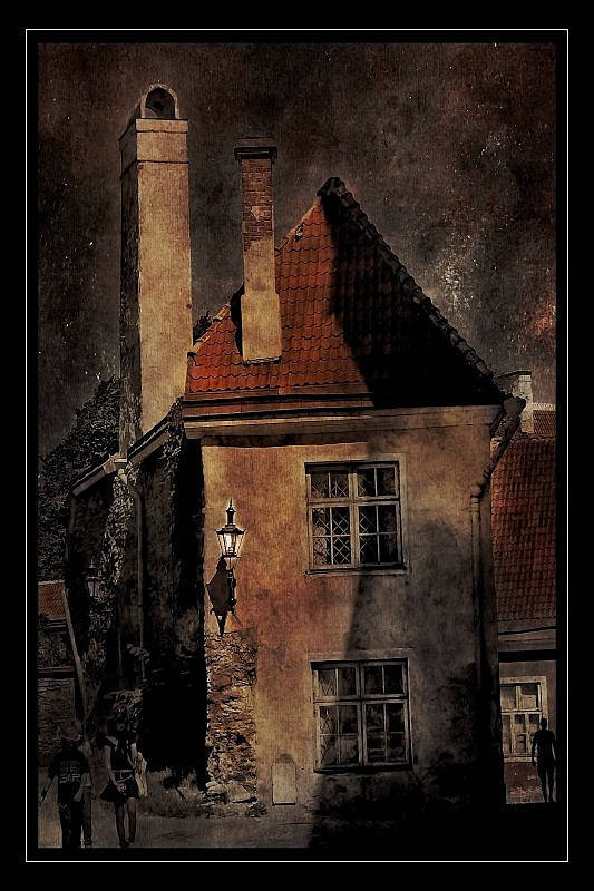 tallinn, old, city, vintage, photo,  art, estonia, dark, architecture, stars, night Дом, который построил Джек...photo preview