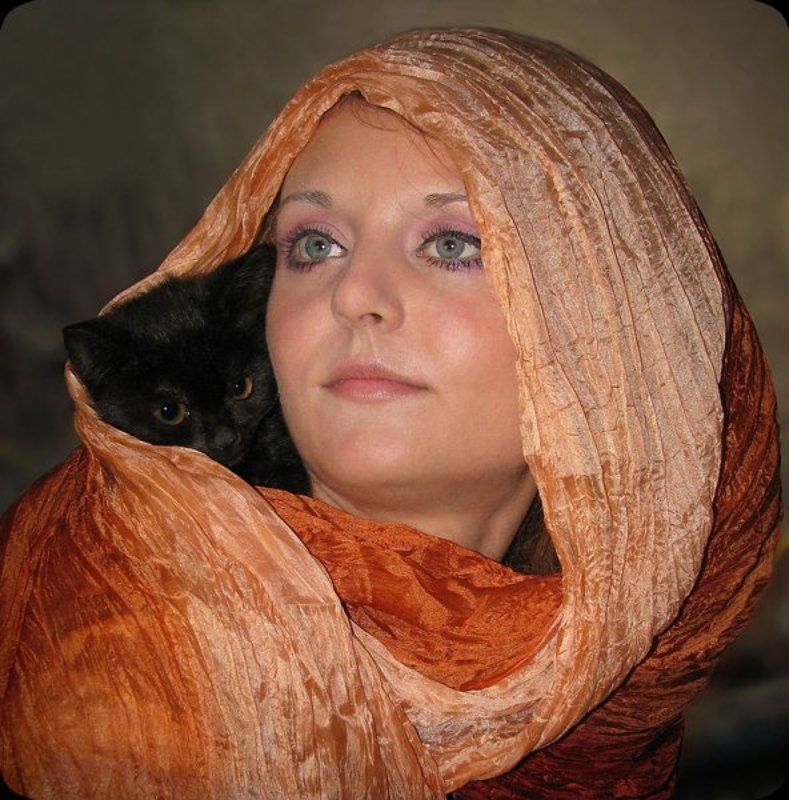 девушка, свет, добро, маленький, беззащитный котёнок, малыш Хранительница!photo preview