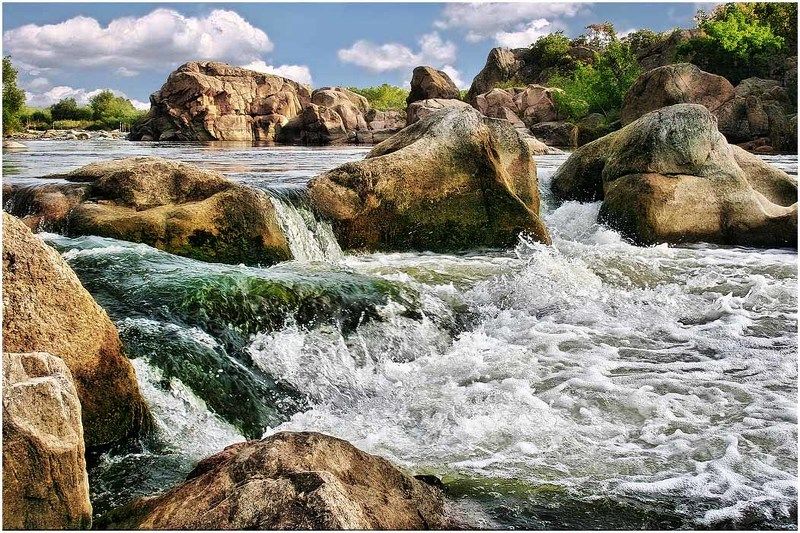 пейзаж, природа, река, скалы Речные ступениphoto preview