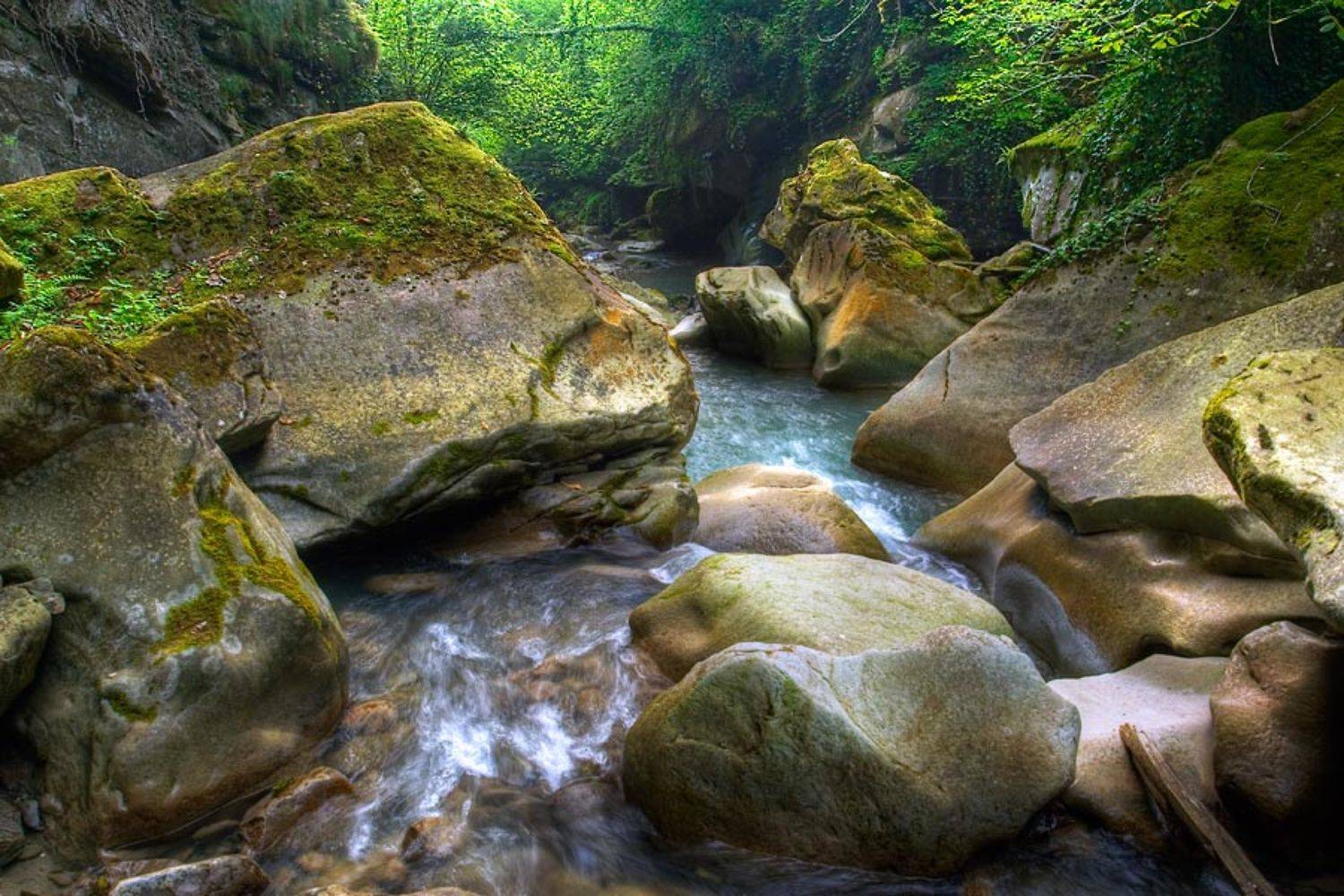 ущелье, горная река, горный пейзаж, Михаил Русанов