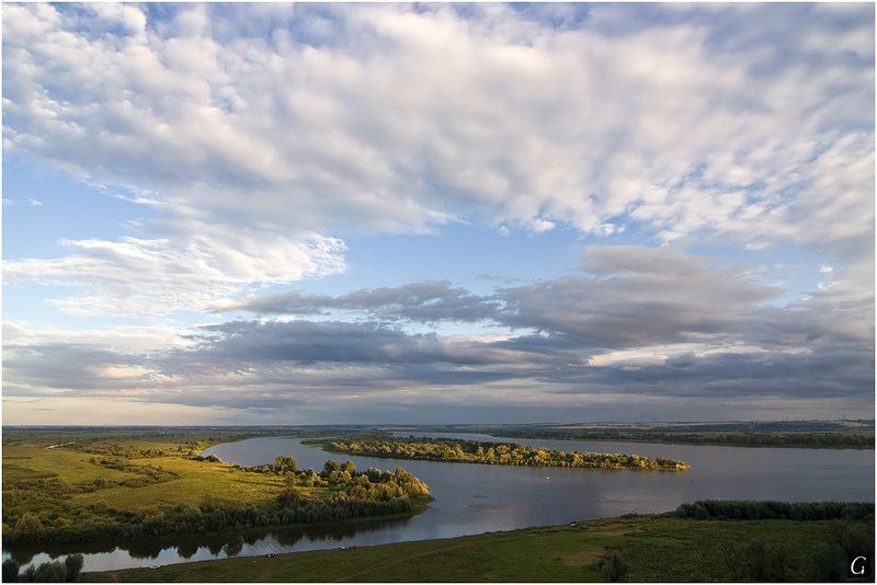 елабуга, татарстан, нижняя, кама, река, утёс, небо, облака, простор, тойма, городище,вечер, пространство, горизонт, даль Над вечным покоемphoto preview