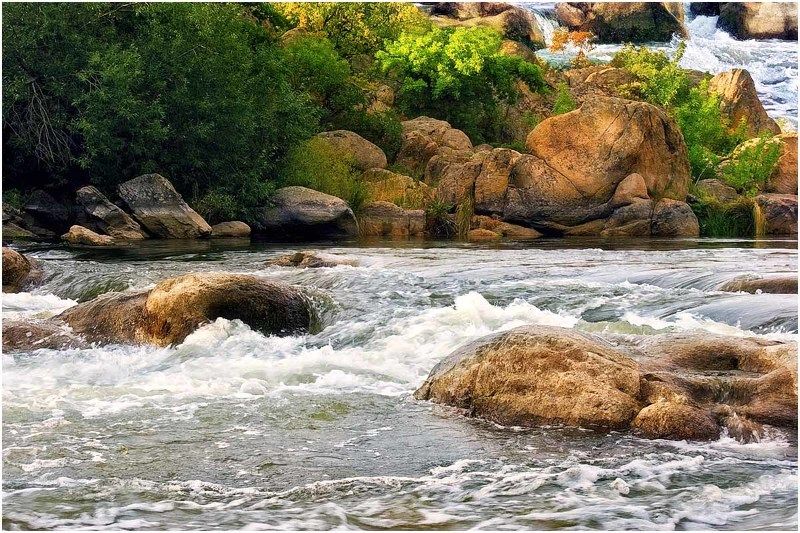 пейзаж, природа, река, скалы Гранитные перекатыphoto preview