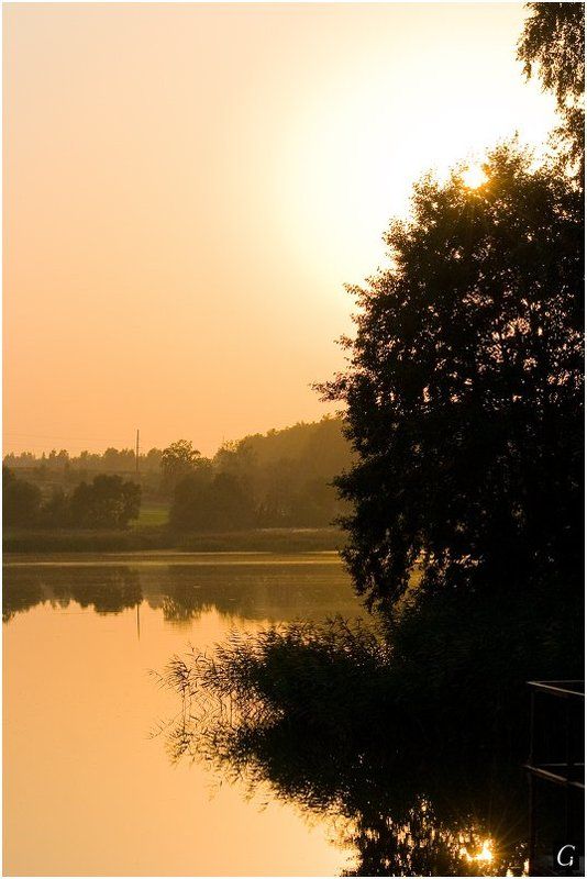 персиковые, тона, талашкино, свет, закат, пруд, дымка, солнце, вечер Этюд в персиковых тонахphoto preview