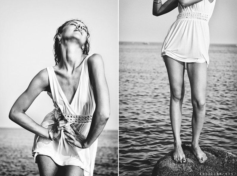 girl , диптих, bw waterphoto preview