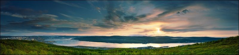 кольский полуостров, залив, закат Закат над Кольскимphoto preview