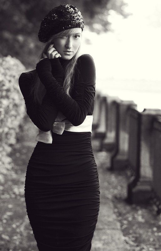 девушка, портрет, ч/б, глаза, цифра Француженка фото превью