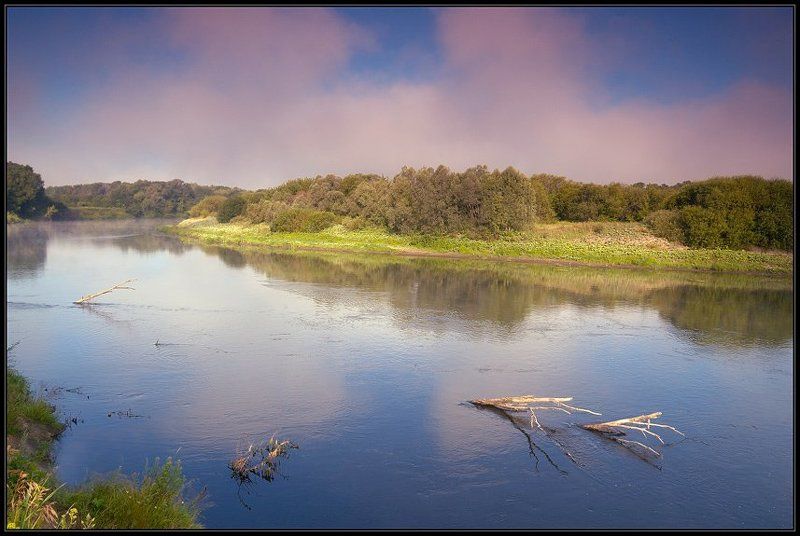 лето, река, туман, утро Утро на рыбалкеphoto preview