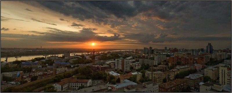 новосибирск, город, закат, сибирь, аня графова Закат над городомphoto preview