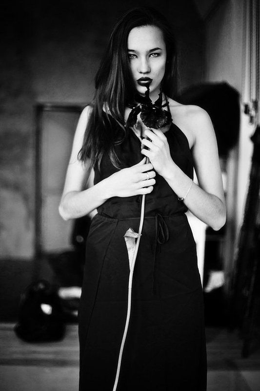 модель, портрет, девушка, фото, чб, взгляд ***photo preview