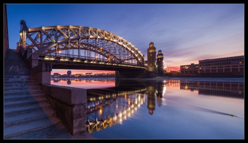 санкт, петербург, петроград, ленинград, большеохтинский, петра, великого, нева, мост, река про рассвет у Большеохтинского Моста или...photo preview