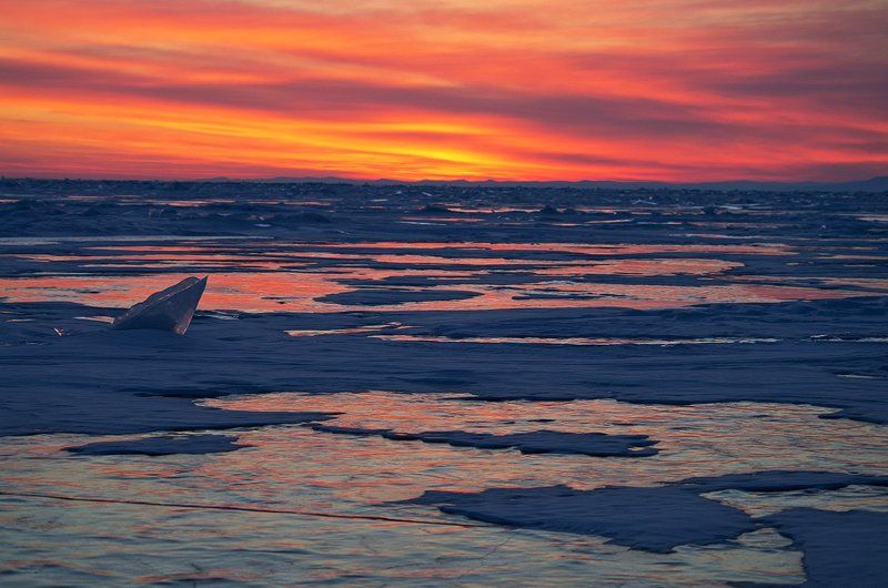 утро, байкал, рассвет, торосы, лед Горячий ледяной рассвет...photo preview