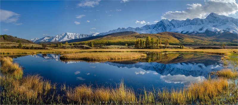республика алтай, урочище ештыкёль, озеро джангысколь, северо-чуйский хребет Золотая осень на Алтаеphoto preview