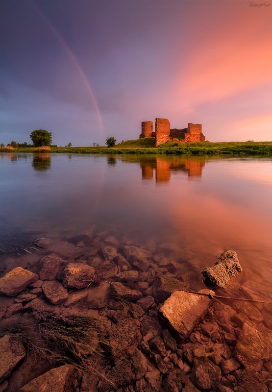 castle ruins, river, nature, rainbow Castle Ruins, Koło 06.06.2020r.photo preview