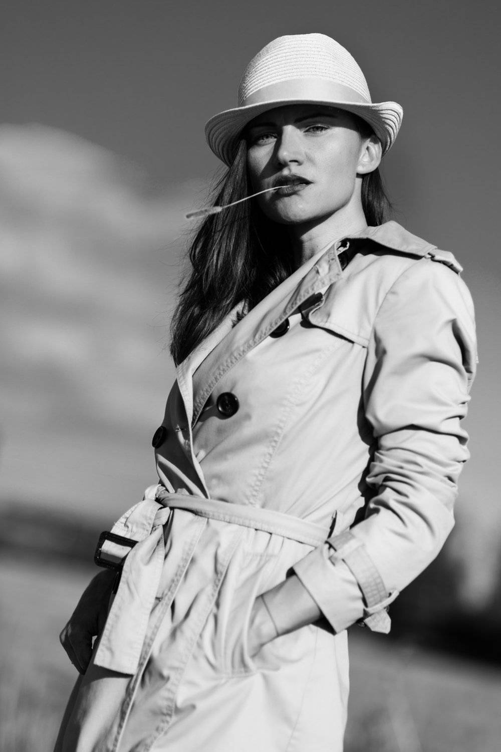 портрет, женский портрет, уличный портрет, шляпа, чб, черно-белая фотография, монохром, bnw, black and white, monochrome, portrait, woman portrait, street portrait, hat,, АлександрТутаев