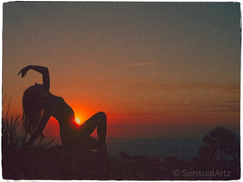 female, woman, nude, sunset, silhouette memories of a sunsetphoto preview