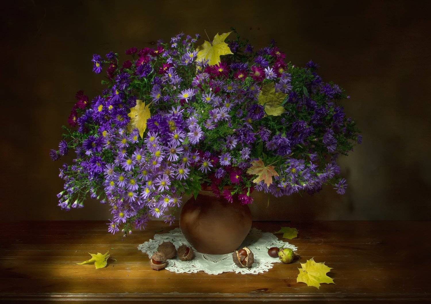 Заоктябрило..... Автор: Татьяна Феденкова натюрморт, октябринки, каштаны, осень,, Татьяна Феденкова