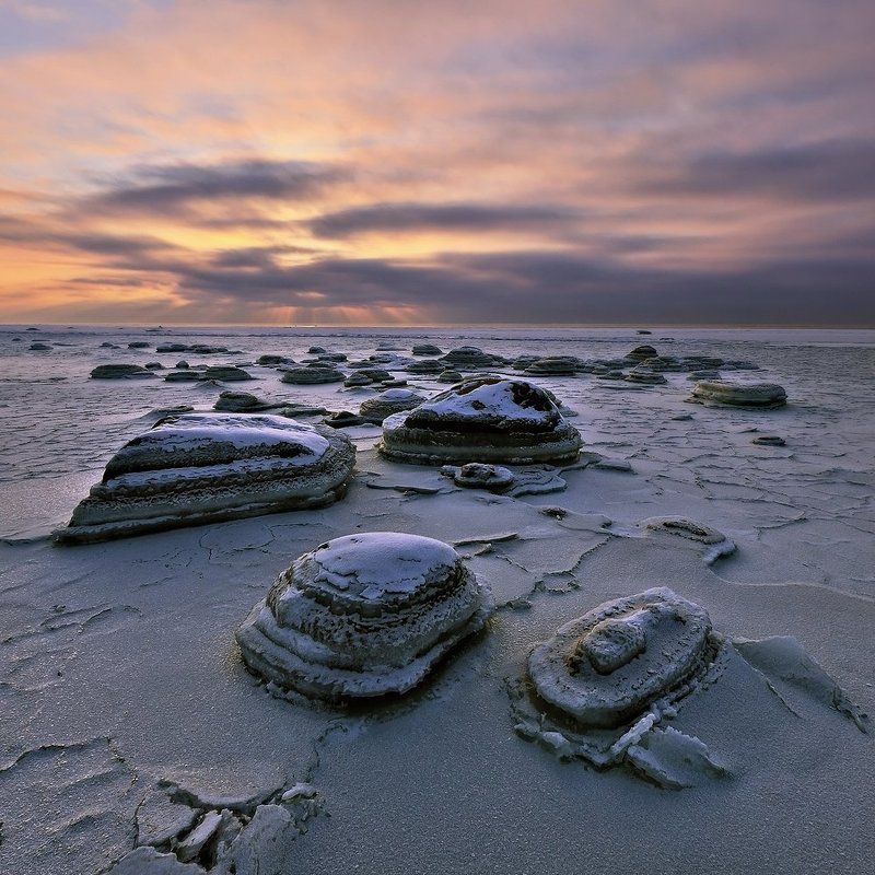 Зимние закаты Рижского заливаphoto preview