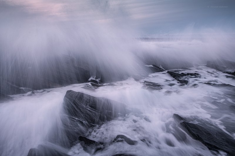 кольский, закат, море, камни, Прилив...photo preview