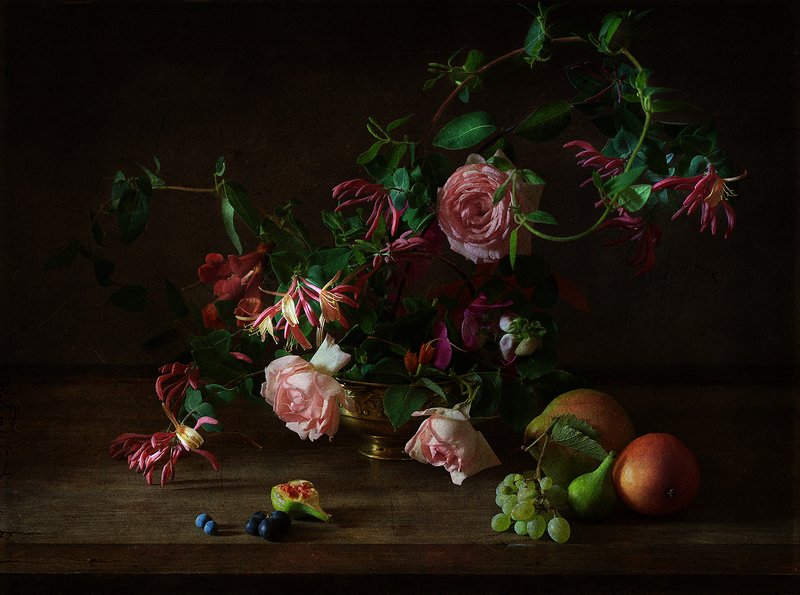 натюрморт .. сентябрьские розы .. фото превью