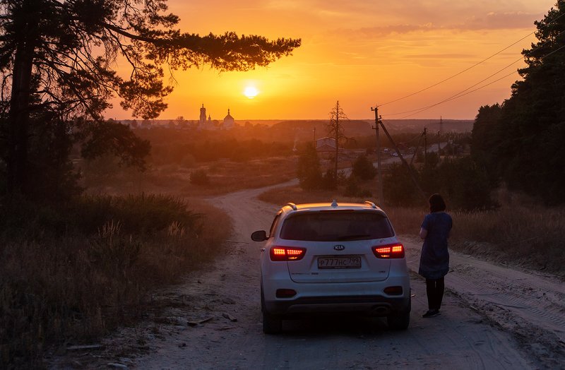 мещёра, рязанская область, красочный, закат, село погост, преображенская, никольская, церковь, ока Красочный Мещёрский вечерphoto preview