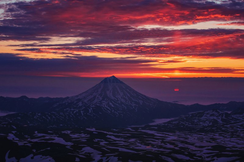 камчатка,вилючинский,рассвет,вулкан,kamchatka,vulkan багровые реки небаphoto preview