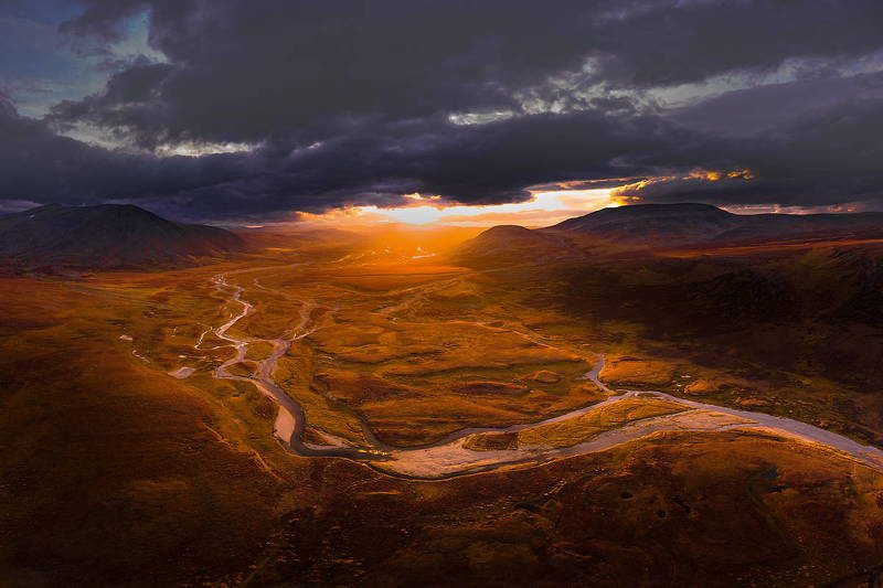 полярный урал, ямал, янао, тундра, заполярье, крайний север, осень, закат, арктика, дрон, квадрокоптер, dji, mavic2 Пустошь Смаугаphoto preview