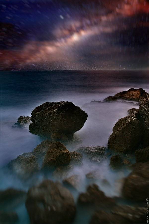 адриатика, черногория, море, млечный путь, звезды, волны, Alexander Martynov