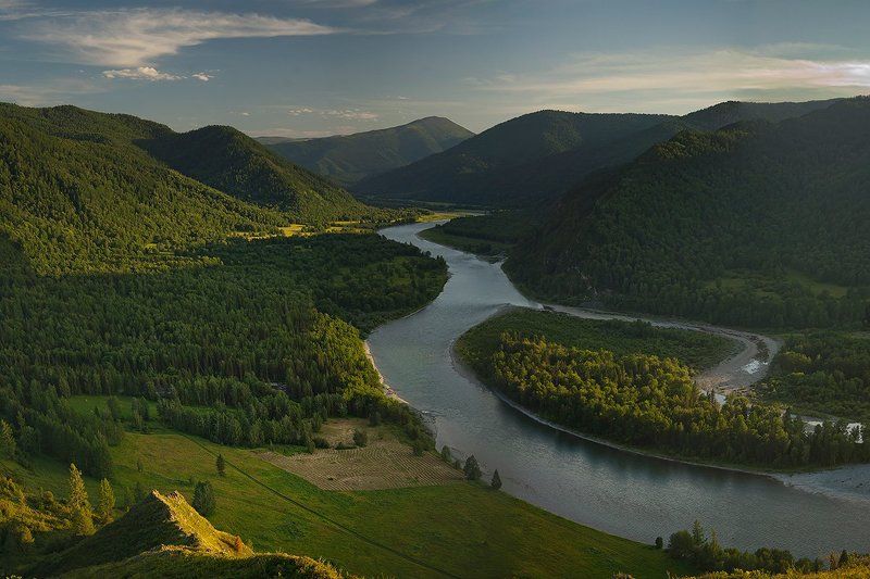 горы, алтай, река, катунь вечерелоphoto preview
