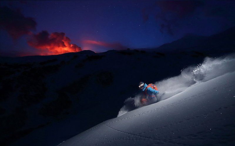 камчатка, вулкан, толбачик, извержение, лыжи Ночной прокатphoto preview