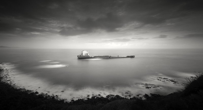 blackandwhite , dark , Yucel , Turkey , longexposure , ship , bw , beauty ,  THE DARK BEAUTY – GHOST SHIP SERIES / photo preview