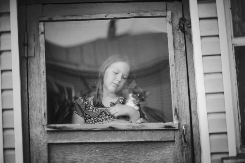 лето дети собака монохром жанр ***photo preview