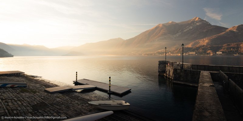 como lake, europe, italy, evening, gauze, harbor, harbour, haven, haze, lake, mountain, nature, panorama, sunset, transport, water, wharf, европа, италия, комо, озеро, вечер, вода, гавань, гора, дымка, закат, озеро, панорама, природа, пристань, транспорт, Тихая гавань / Safe harbourphoto preview