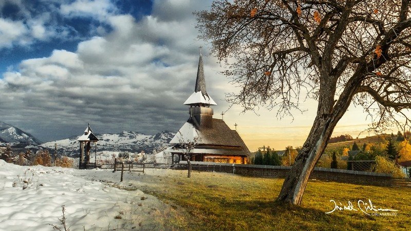 winter, mountain, autumn, church, landscape winter/autumnphoto preview