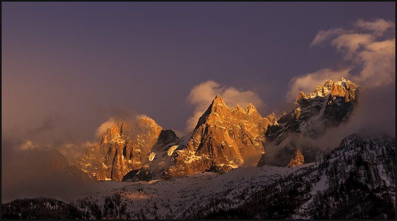 горы, франция, закат Chamonix sunrisephoto preview