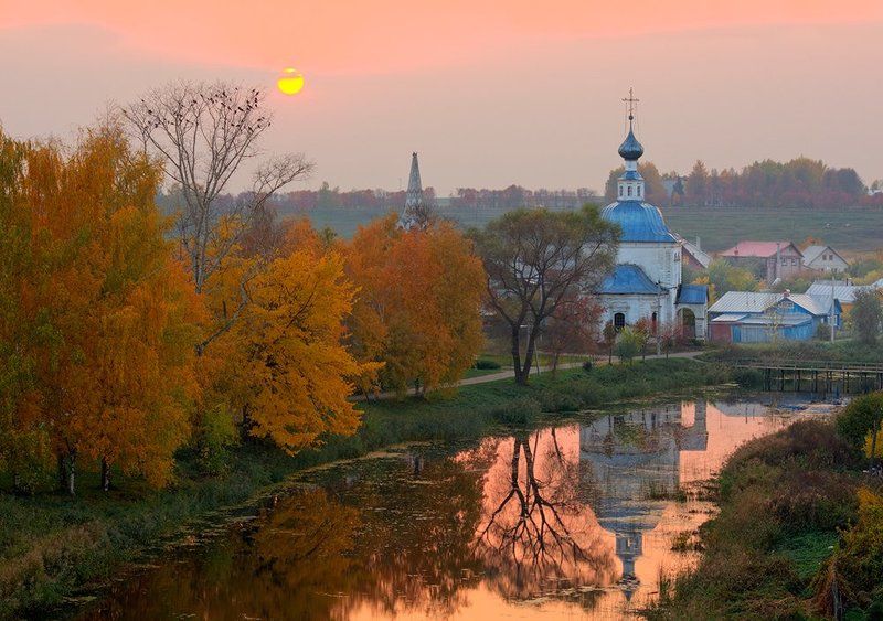 Суздаль пейзаж закат Осень в Суздалеphoto preview