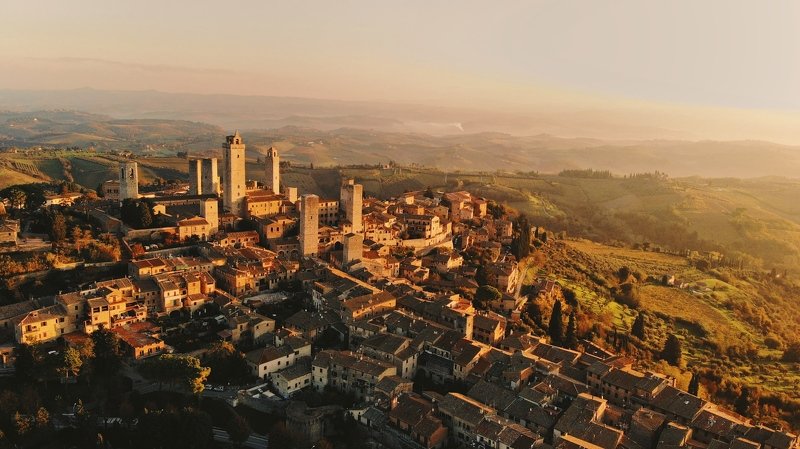 toscana, italy, италия, тоскана, dji, aerophotography, sunrise, travel, рассвет, san gimignano Toscana, San Gimignano | Рассвет над Сан Джиминьяно, Тосканаphoto preview