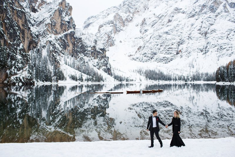 engagement, wedding, lago di braies, dolomiti, italy, dolomites, доломиты, италия, свадебная фотография, лавстори Озеро Брайес в Доломитах | Will you marry me?photo preview