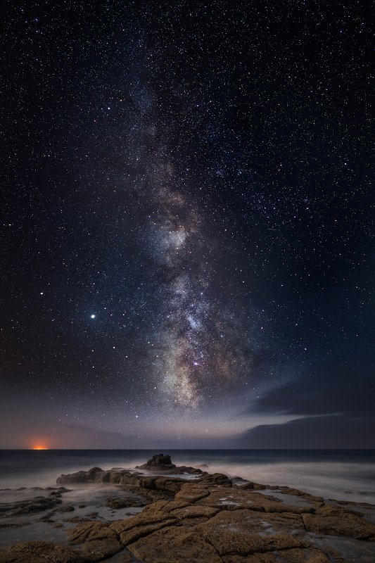 lanzarote,milky way,rock,travel,canary,long exposure night sky in lanzarotephoto preview
