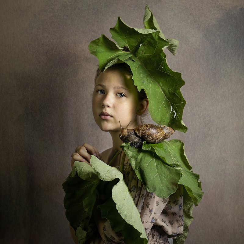 детский портрет, осень, постановка,монохром Репейphoto preview