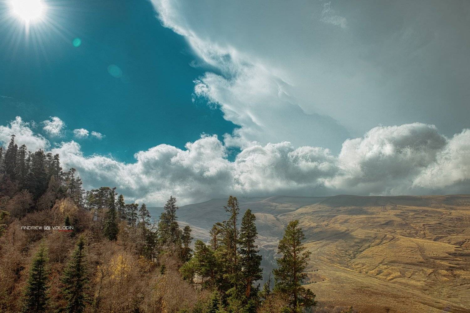 плато пейзаж лагонаки гроза тучи альпика луга, Андрей Володин